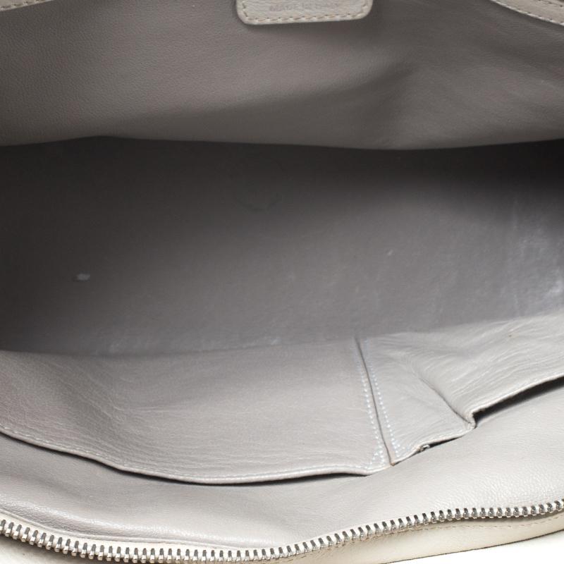 Dior White Leather Large My Dior Frame Satchel Bag In Good Condition In Dubai, Al Qouz 2