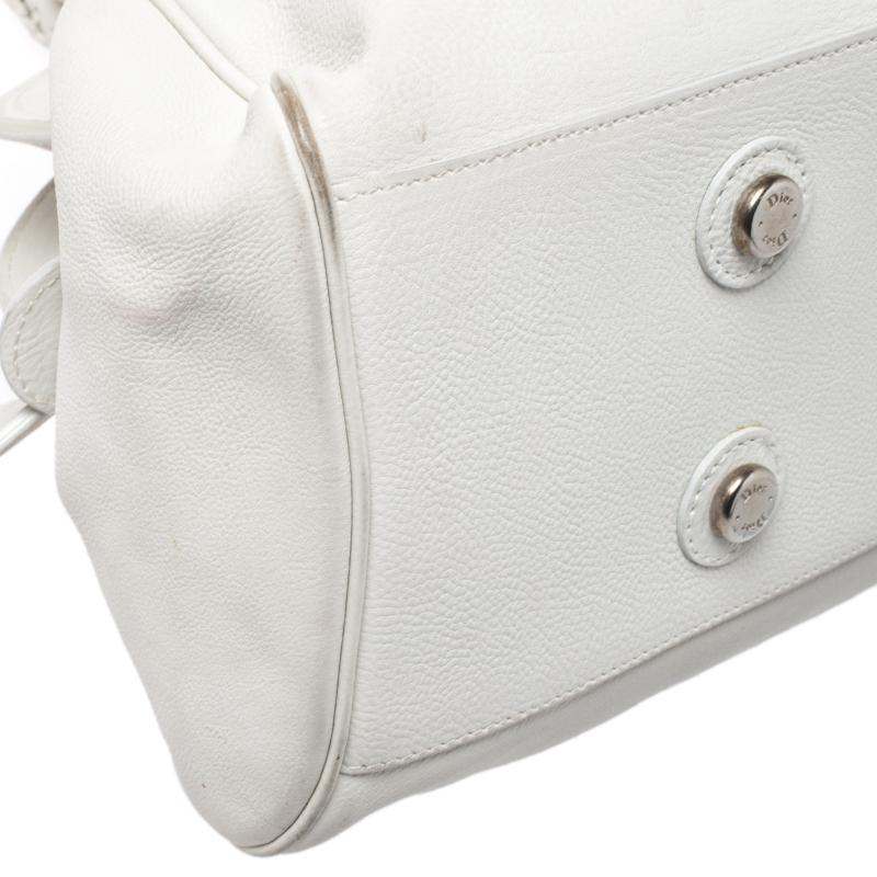 Dior White Leather Large My Dior Frame Satchel Bag 1