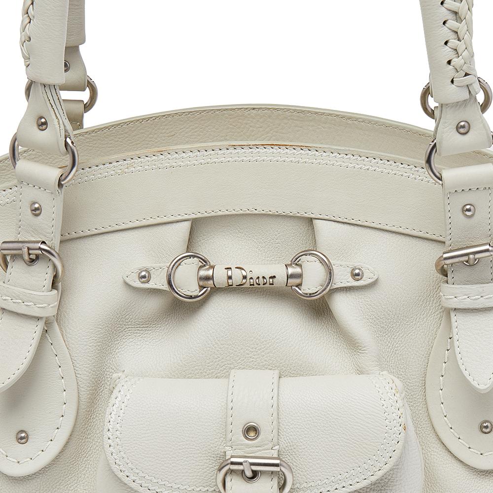 Dior White Leather Large My Dior Frame Satchel 1