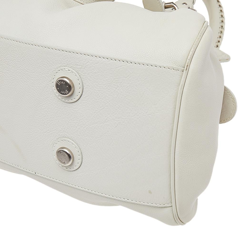 Dior White Leather Large My Dior Frame Satchel 2