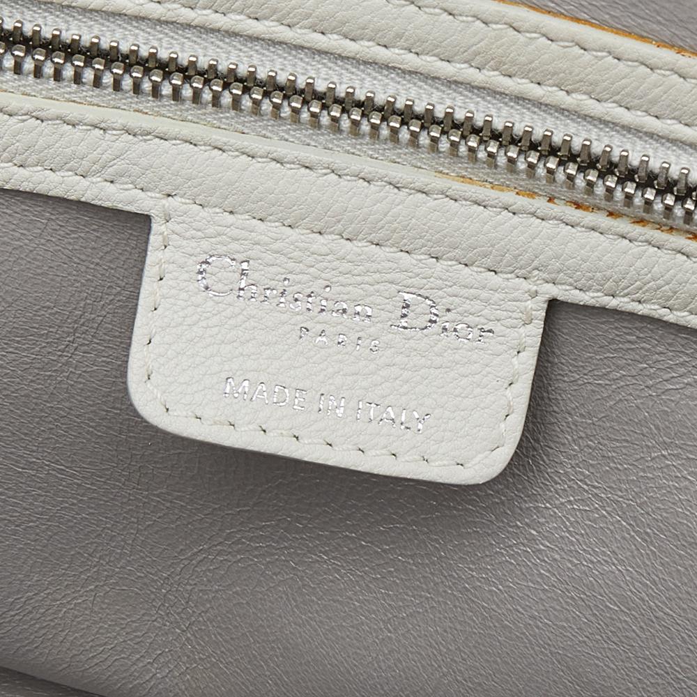 Dior White Leather Large My Dior Frame Satchel 4