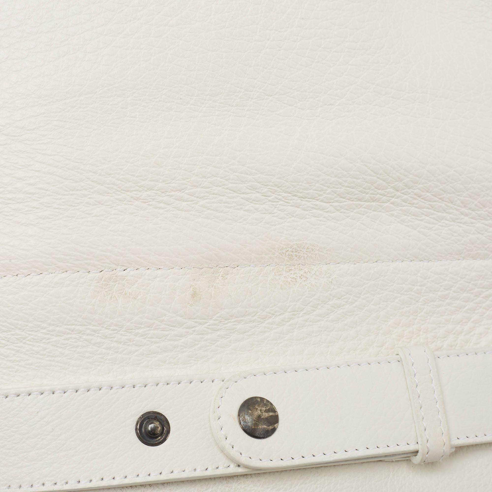 Dior White Leather Limited Edition 0118 Gaucho Alpine Saddle Bag 4