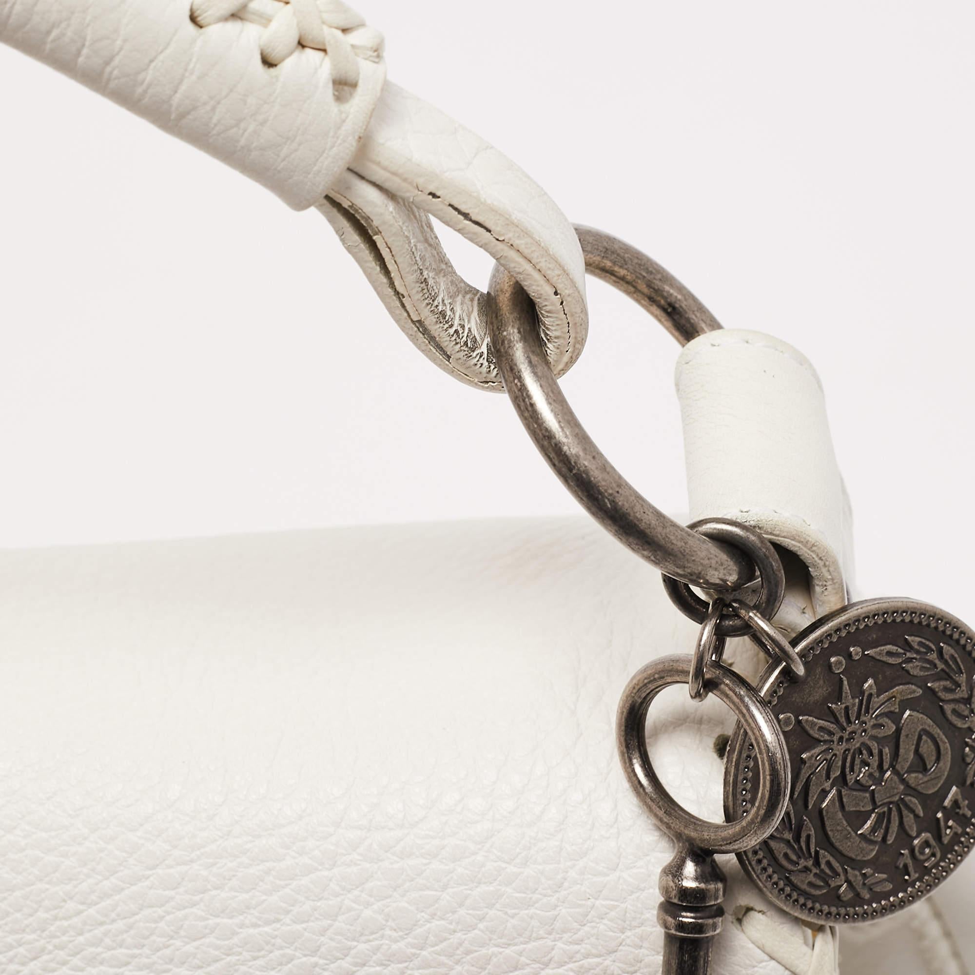 Dior White Leather Limited Edition 0168 Gaucho Alpine Saddle Bag 5