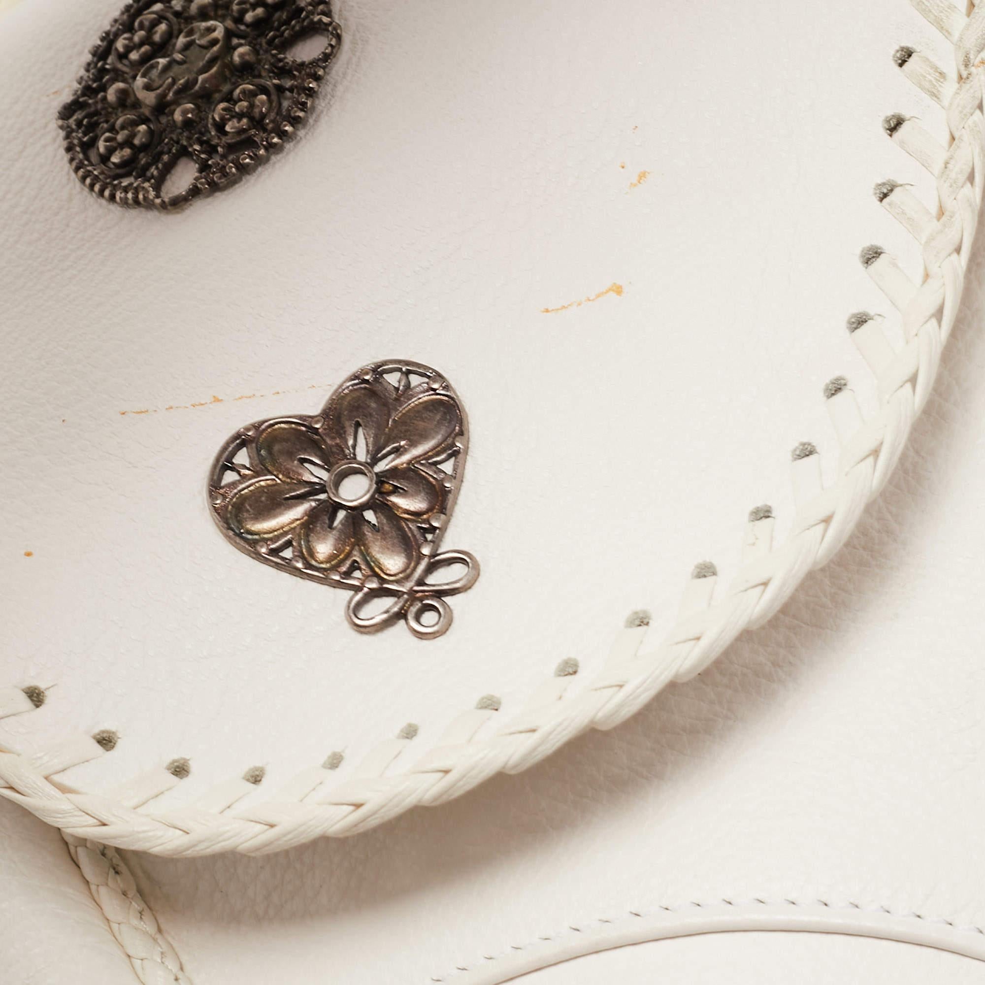 Dior White Leather Limited Edition 0168 Gaucho Alpine Saddle Bag 7