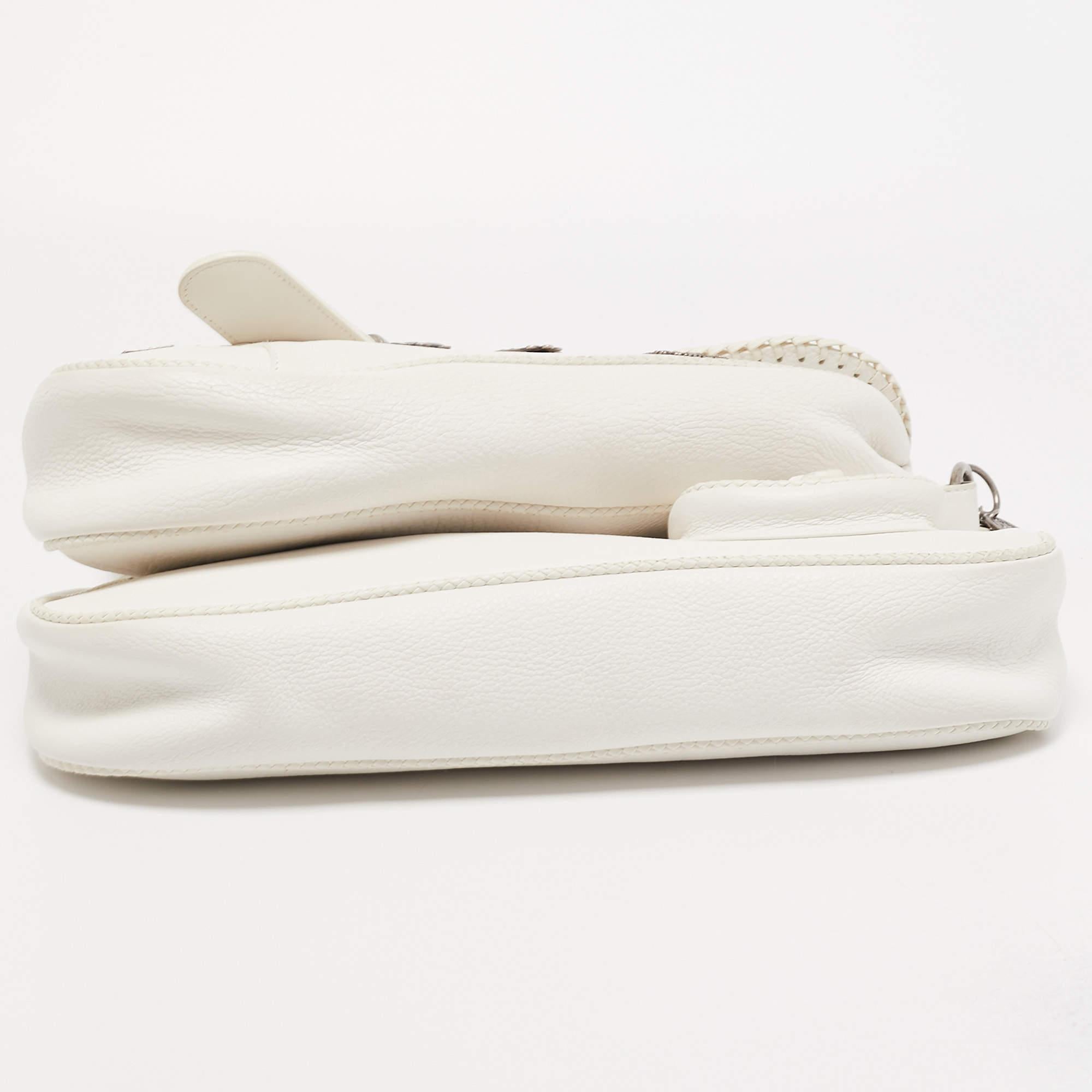 Dior White Leather Limited Edition 0168 Gaucho Alpine Saddle Bag 8