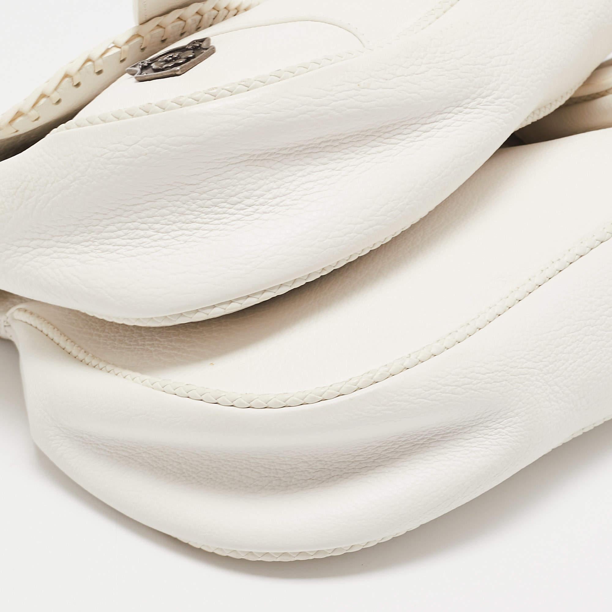 Dior White Leather Limited Edition 0168 Gaucho Alpine Saddle Bag 9