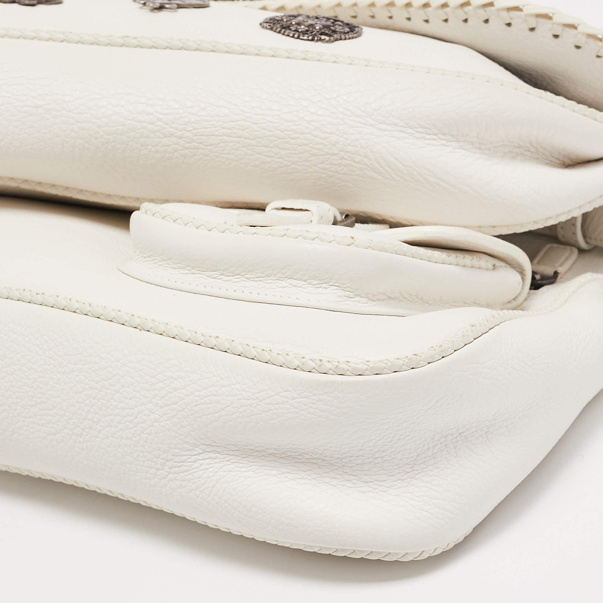Dior White Leather Limited Edition 0168 Gaucho Alpine Saddle Bag 10