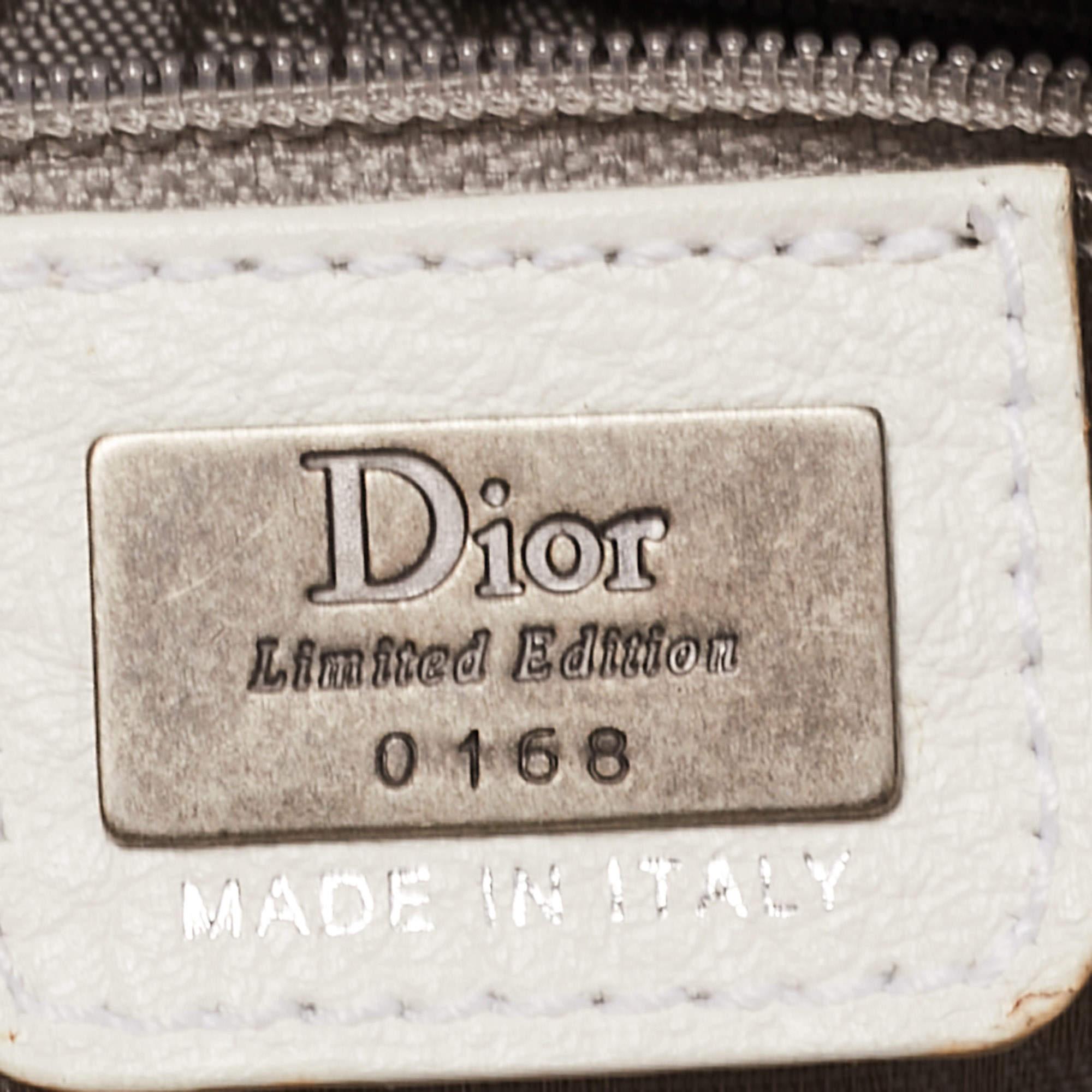 Dior White Leather Limited Edition 0168 Gaucho Alpine Saddle Bag 13
