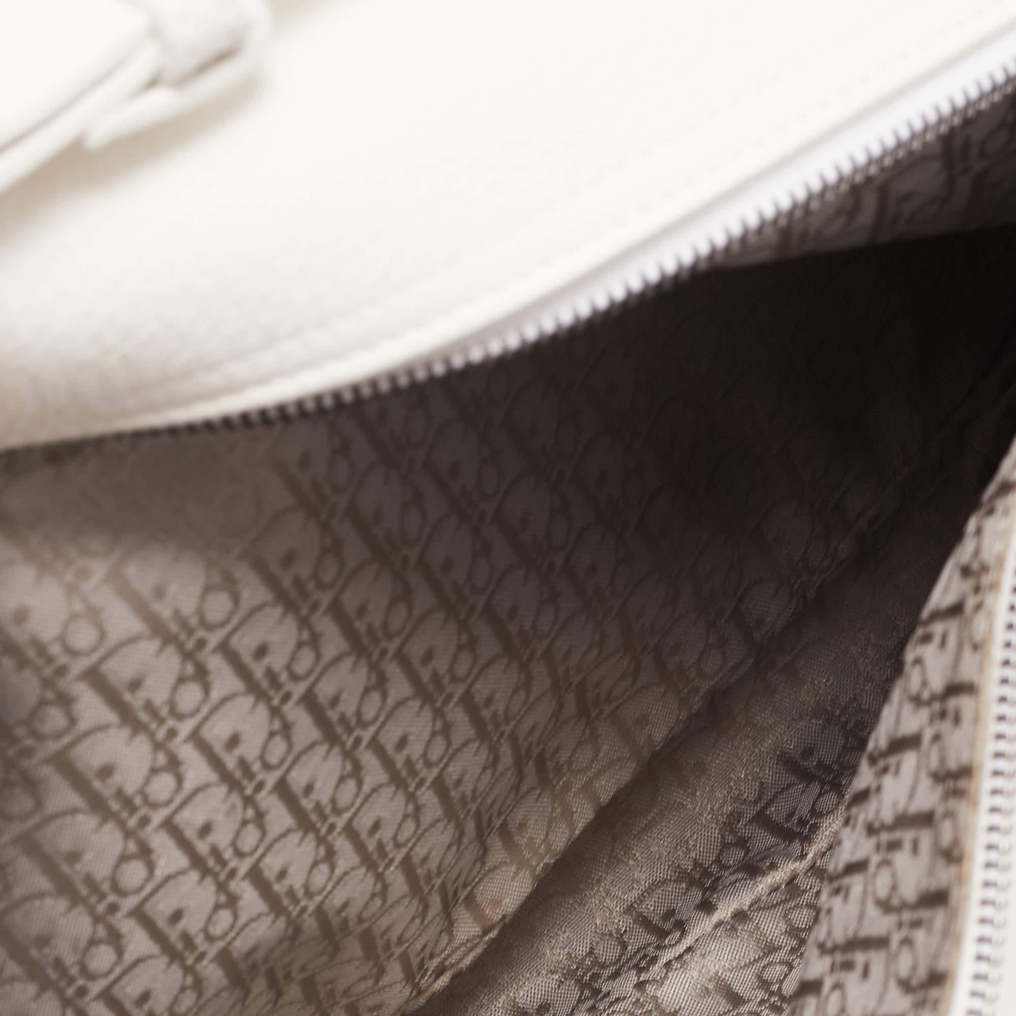 Dior White Leather Limited Edition 0168 Gaucho Alpine Saddle Bag 1
