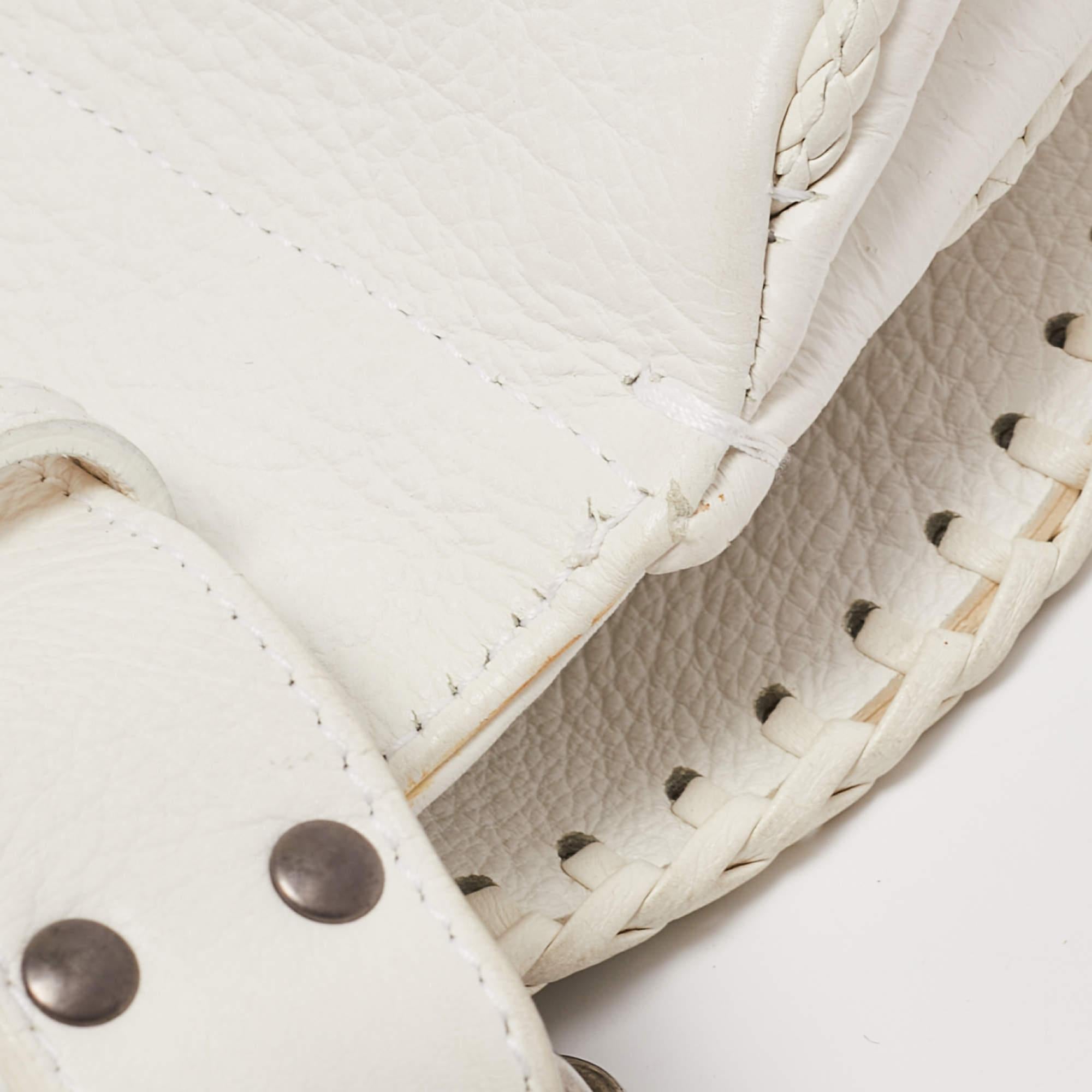 Dior White Leather Limited Edition 0168 Gaucho Alpine Saddle Bag 3