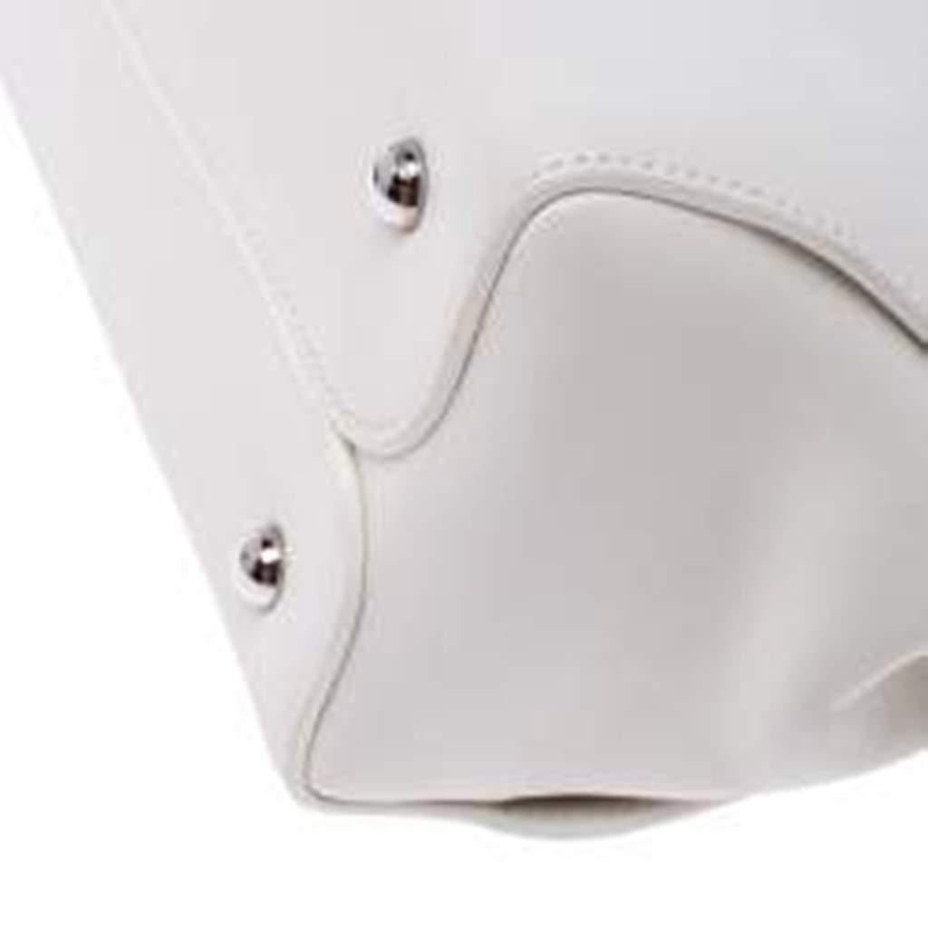 Dior White Leather Medium Bar Tote 1