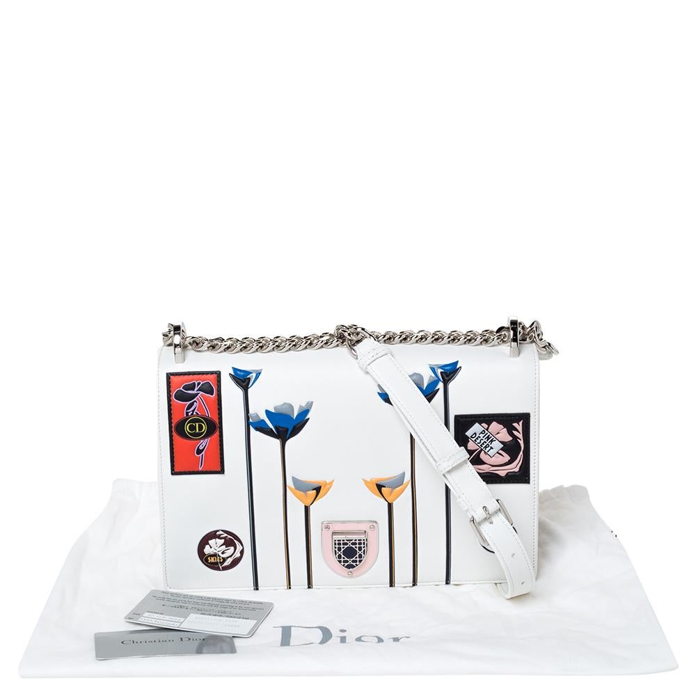 Dior Weißes Leder Medium Diorama Paradise Umhängetasche 7