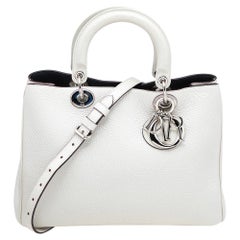 Dior Medium Diorissimo Shopper-Tasche aus weißem Leder