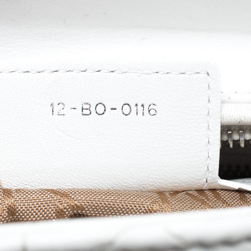 Dior White Leather Medium Lady Dior Tote 7