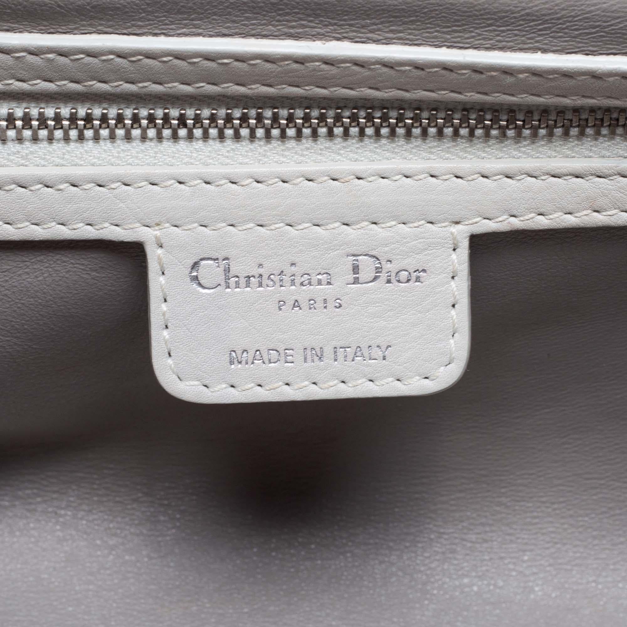 Dior White Leather My Dior Frame Satchel 6