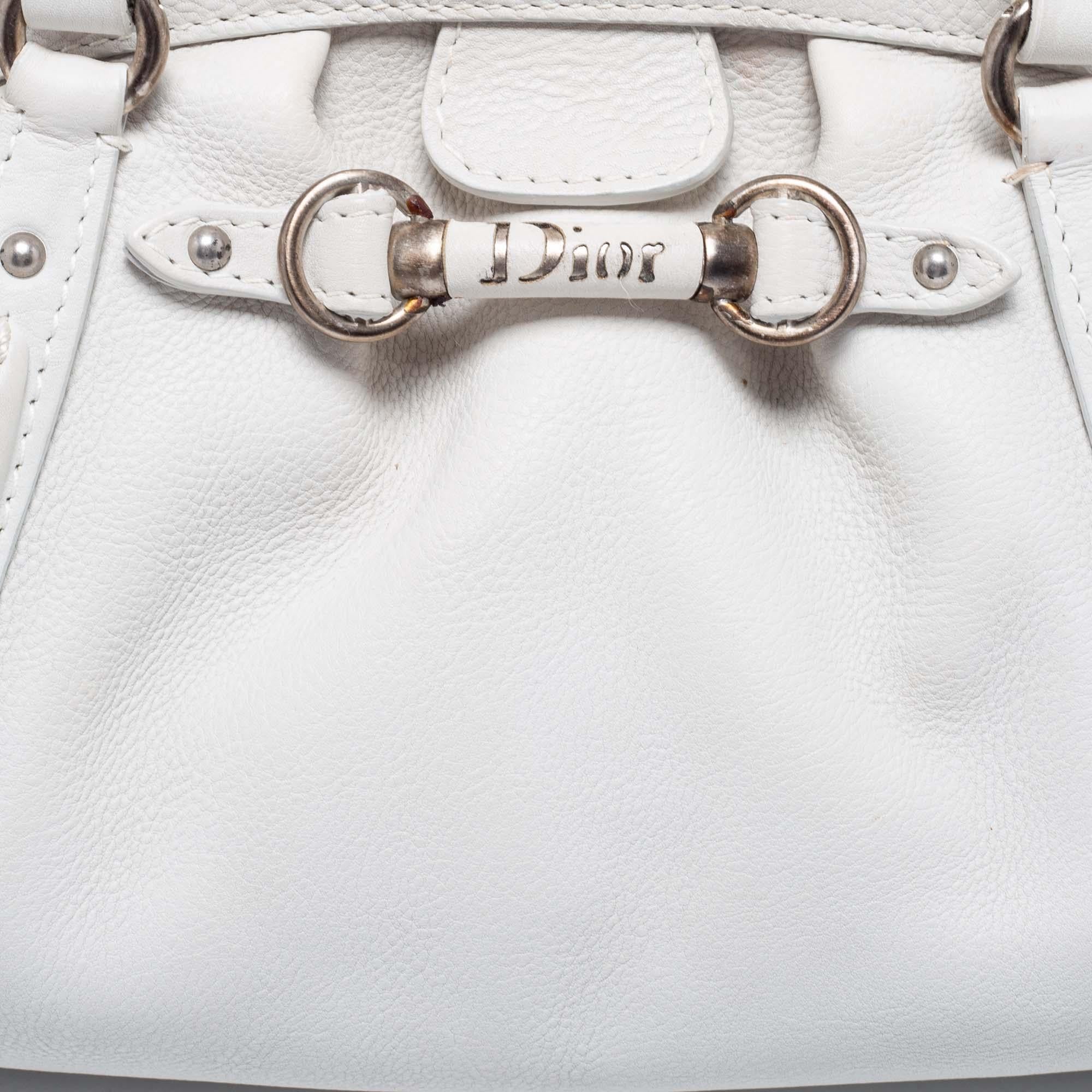 Dior White Leather My Dior Frame Satchel 1