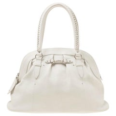 Dior White Leather My Dior Frame Satchel