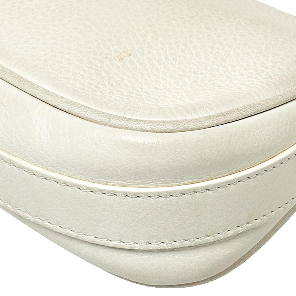 Dior White Leather Pochette Shoulder Bag 4