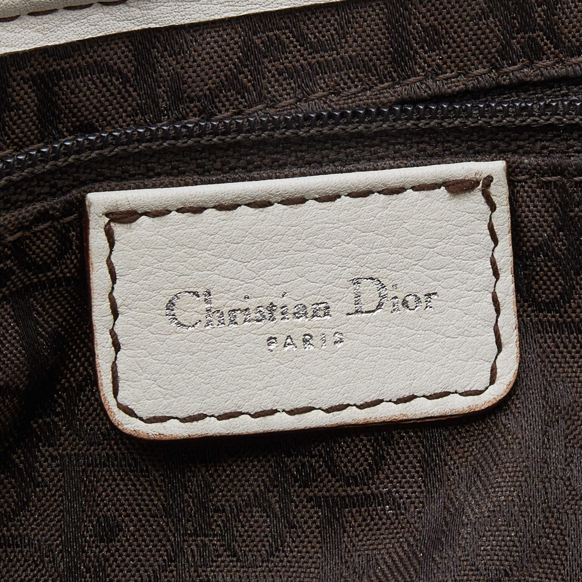 Dior White Leather Saddle Bag 3