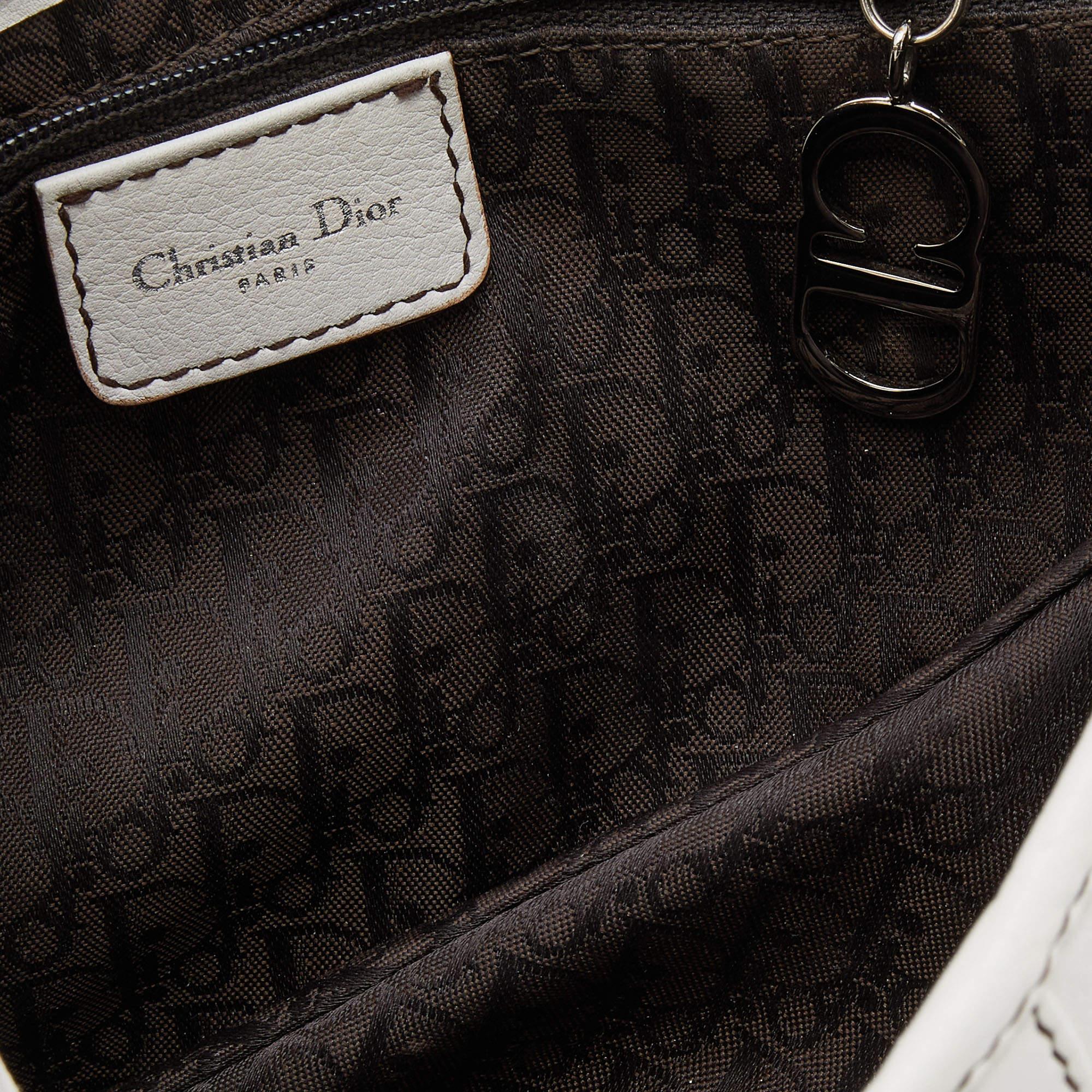 Dior White Leather Saddle Bag 2