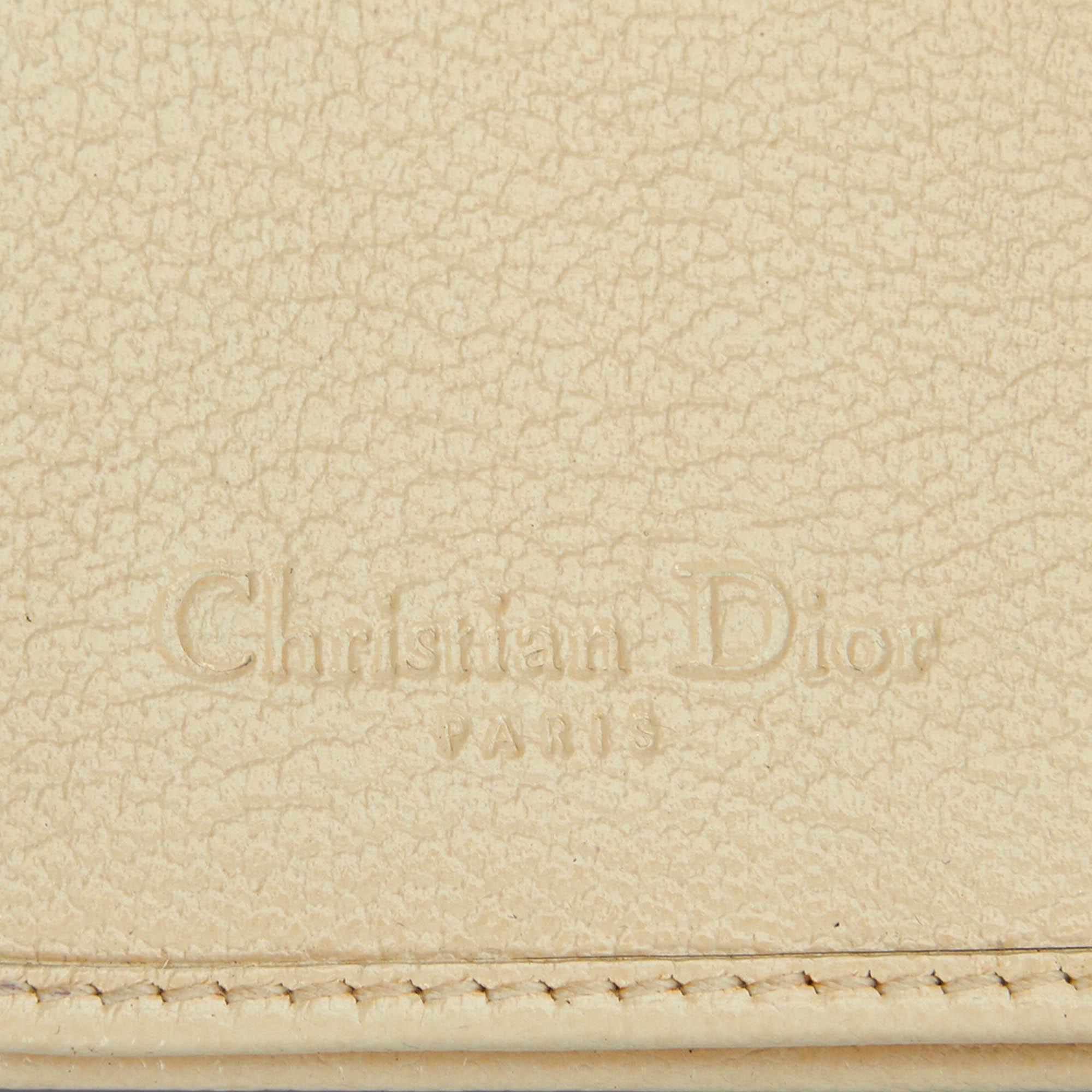 Dior White Leather Saddle Wallet For Sale 1