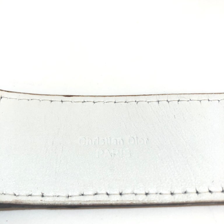Dior White Leather Silver 'D' Charm Stitch Small Fanny Pack Waist Bum Belt Bag For Sale 1