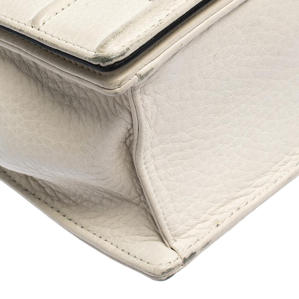 Dior White Leather Small Diorama Shoulder Bag In Good Condition In Dubai, Al Qouz 2