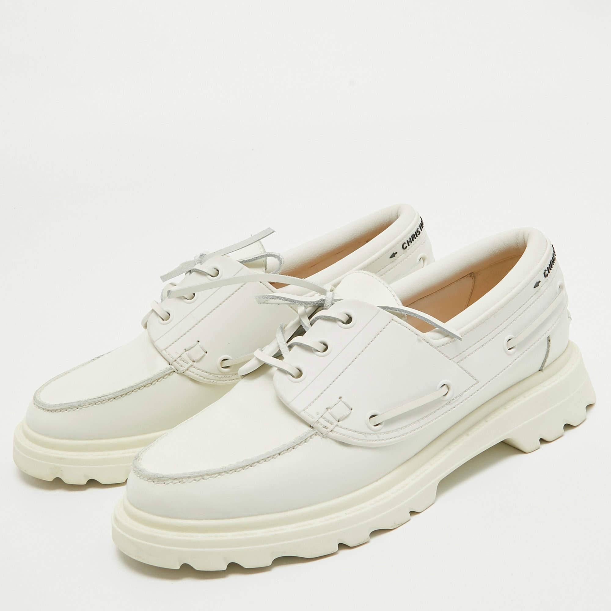 Presented in a classic silhouette, these Dior white sneakers are a seamless combination of luxury, comfort, and style. These sneakers are designed with signature details and comfortable insoles.

