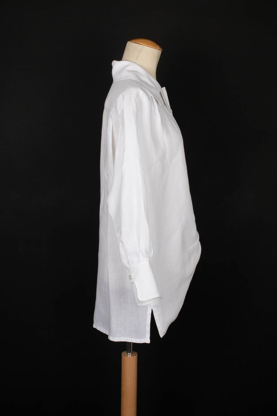 Gray Dior White Linen Shirt For Sale