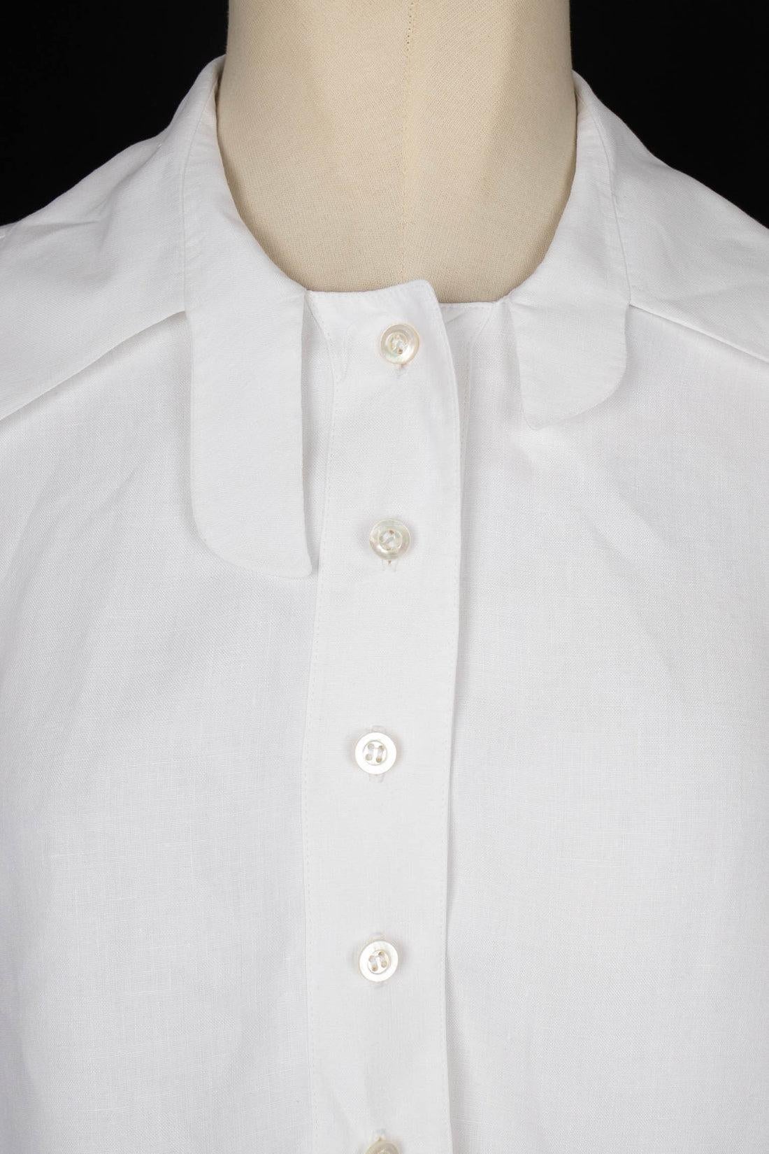 Dior White Linen Shirt For Sale 1