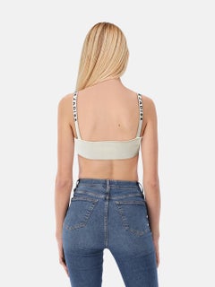 Dior White Logo Detail Bralette Size S