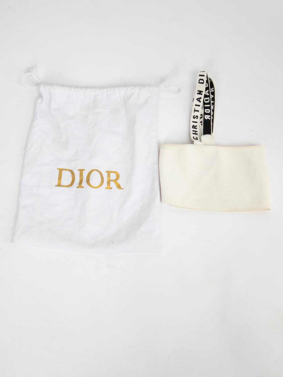 Brown Dior White Logo Detail Bralette Size S For Sale