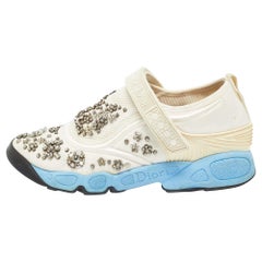 Dior White Mesh and Nylon Fusion Sneakers Size 36