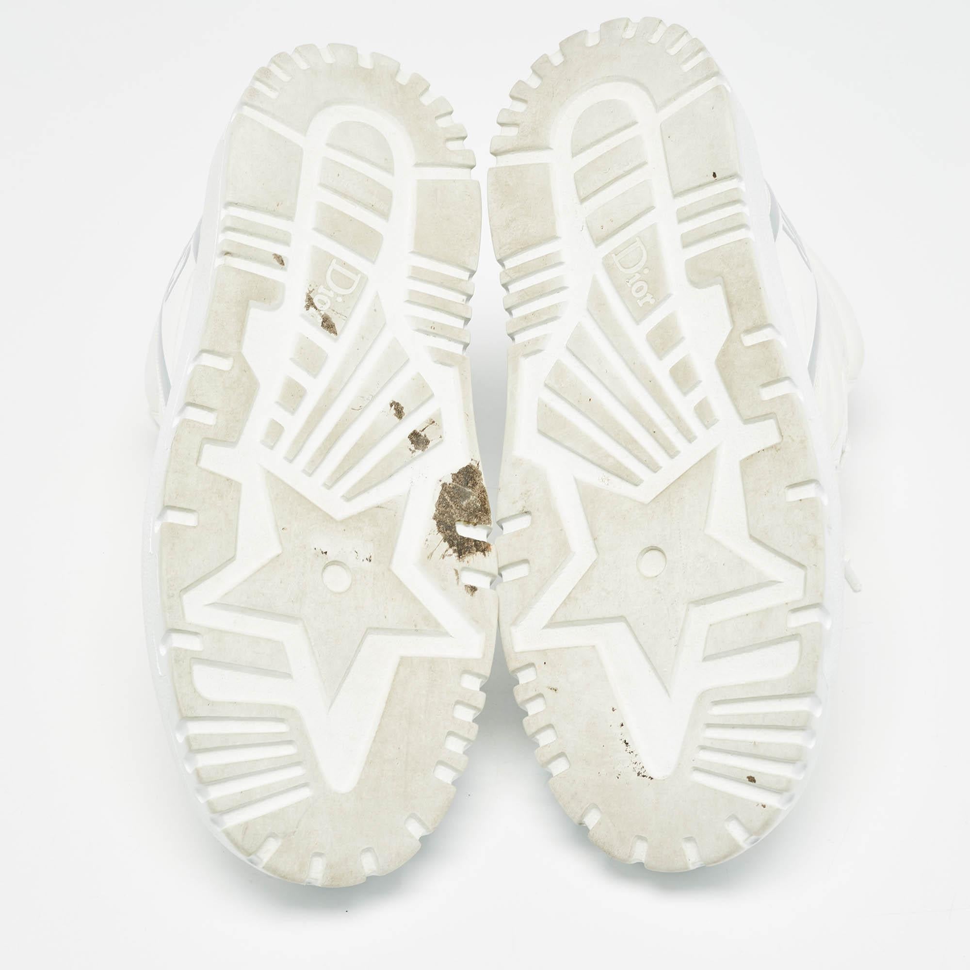 Dior White Mesh and Patent Leather D-Player High Top Sneaker Size 37.5 For Sale 1