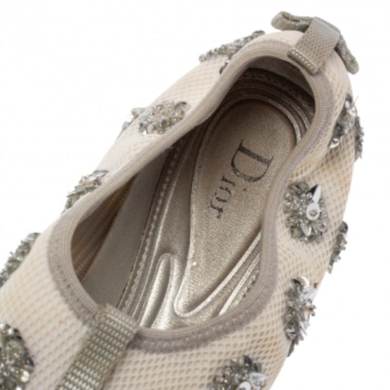 Dior Weiß Mesh Fusion Slip On Turnschuhe mit Blumenverzierung aus weißem Mesh Größe 38 1