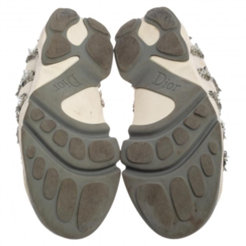 Dior Weiß Mesh Fusion Slip On Turnschuhe mit Blumenverzierung aus weißem Mesh Größe 38 2
