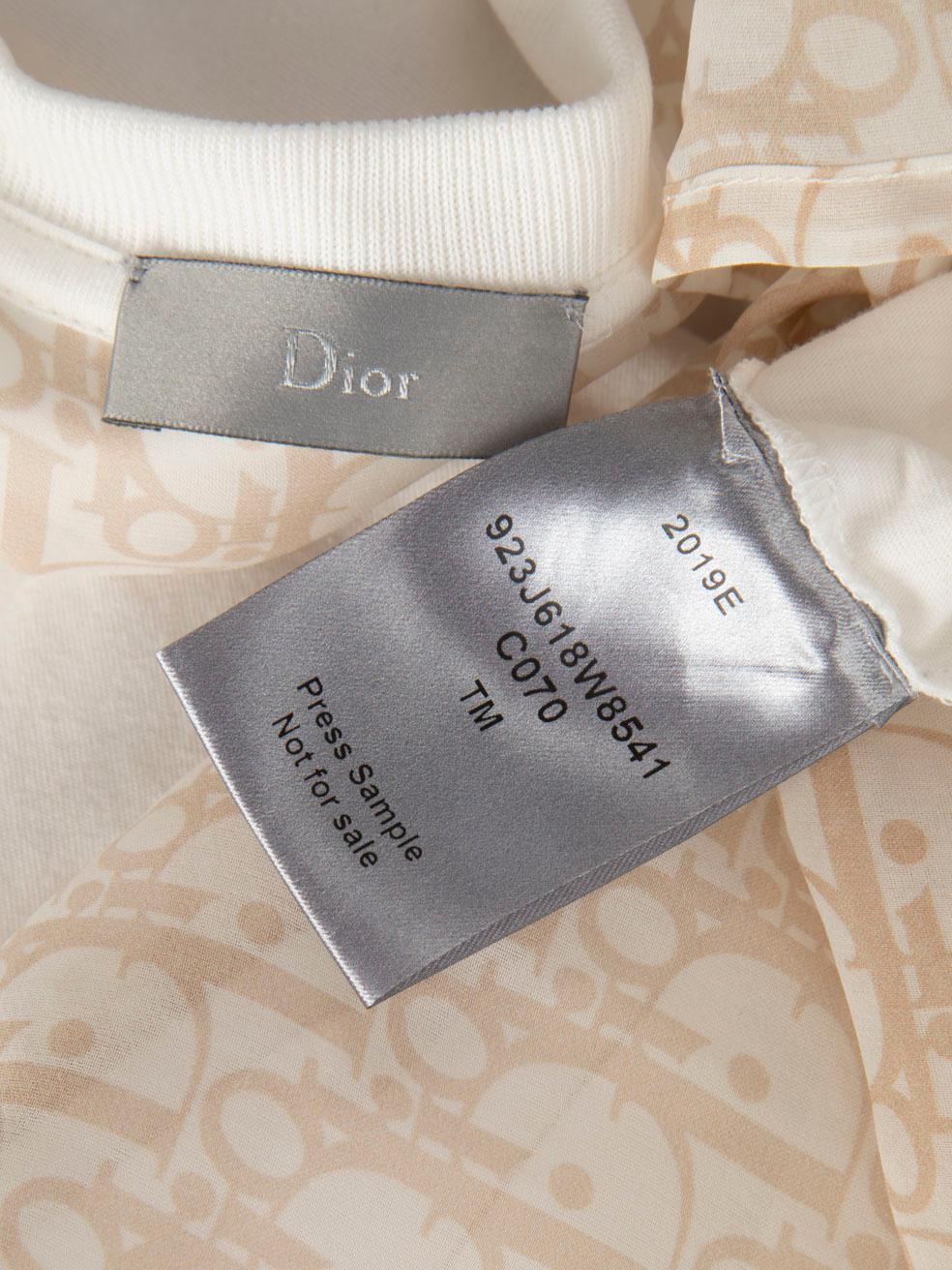 Maglietta Dior White Monogram Layered Taglia M. T. I. In condizioni ottime in vendita a London, GB