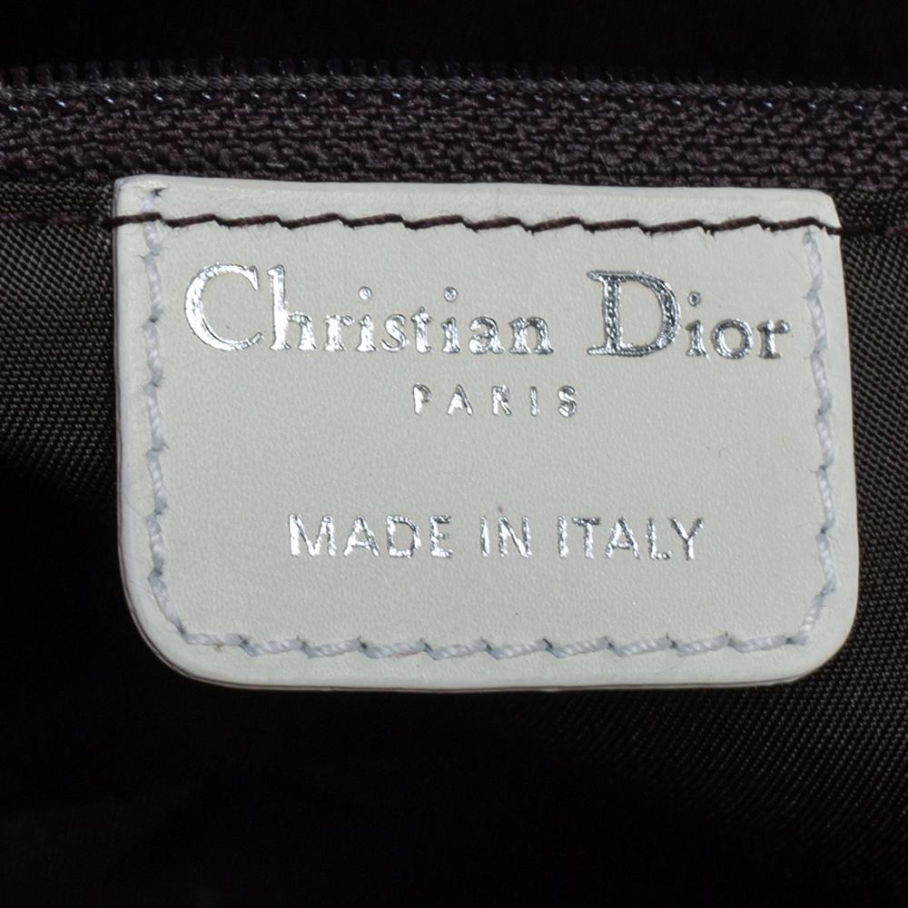 Dior White Oblique Canvas and Leather Detective Satchel 1