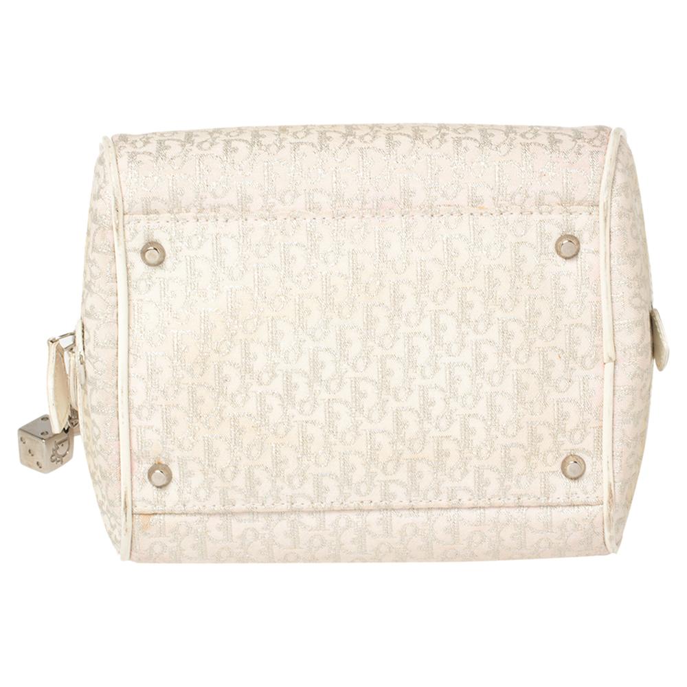 Dior White Oblique Canvas and Leather Gambler Dice Bag 2
