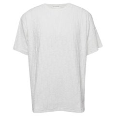 Dior White Oblique Jacquard Terry Cotton Relaxed Fit T-Shirt XL