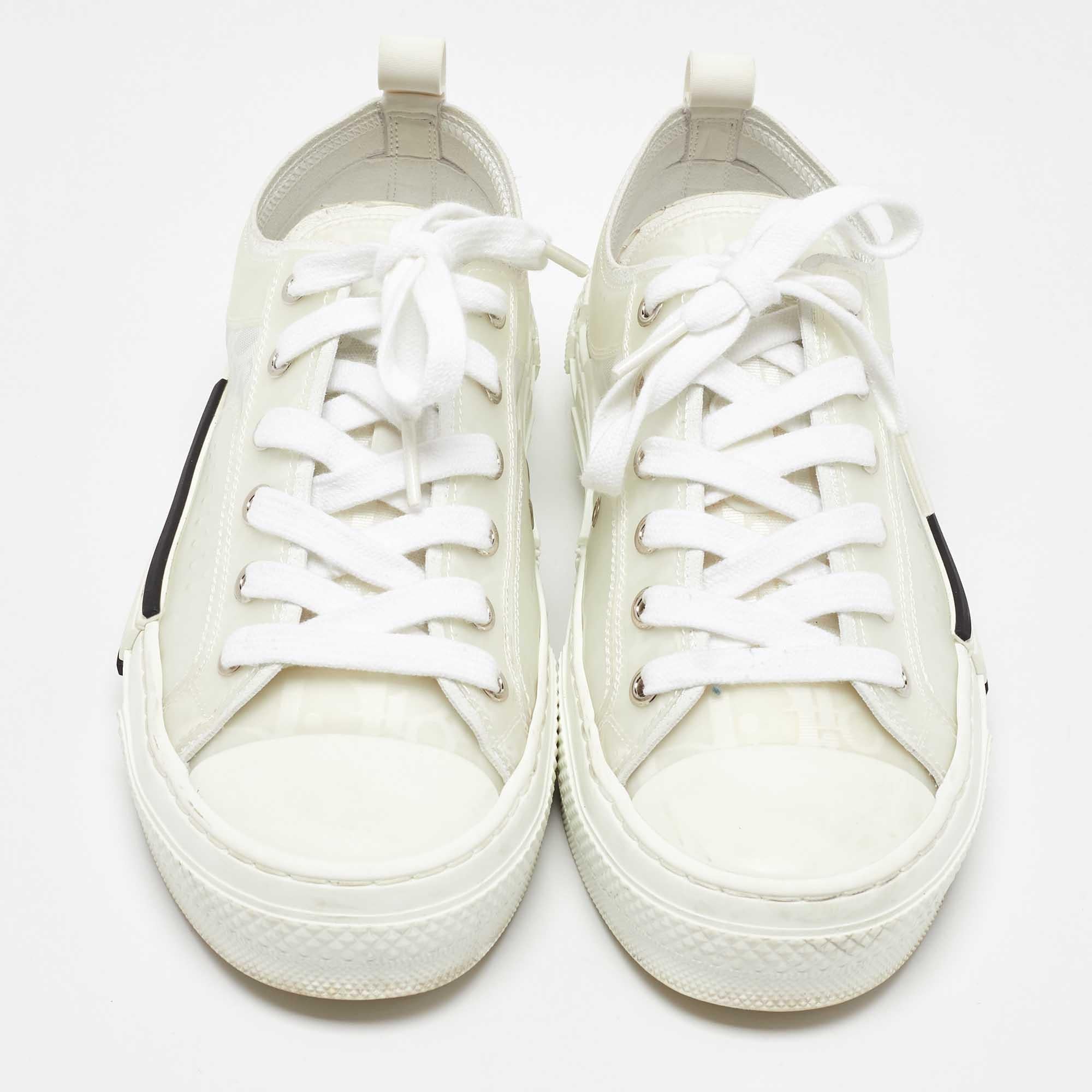 Dior Weiß Oblique Mesh and Rubber B23 Low Top Turnschuhe Größe 37,5 aus weißem Mesh (Grau) im Angebot