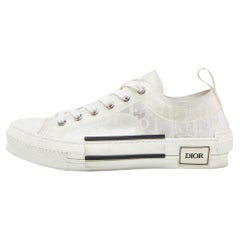 Dior White Oblique Mesh and Rubber B23 Low Top Sneakers Size 39