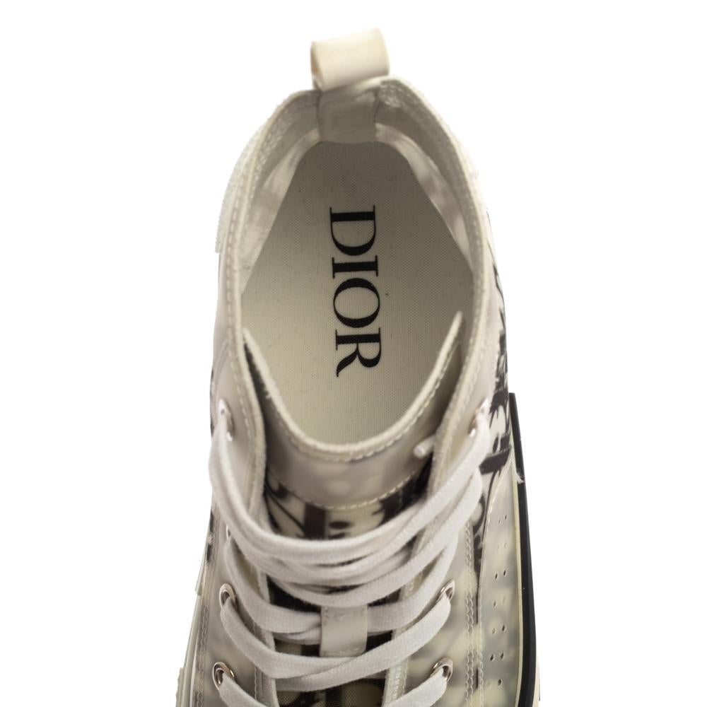 Dior White Oblique Mesh B23 High Top Sneakers Size 42 1