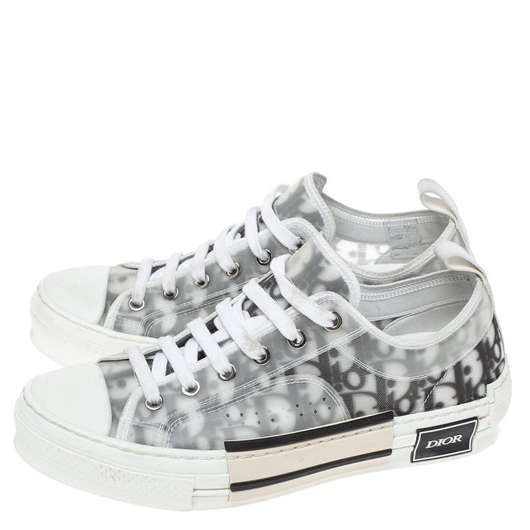 Dior White Oblique Mesh B23 Low Top Sneakers Size 38 at 1stDibs