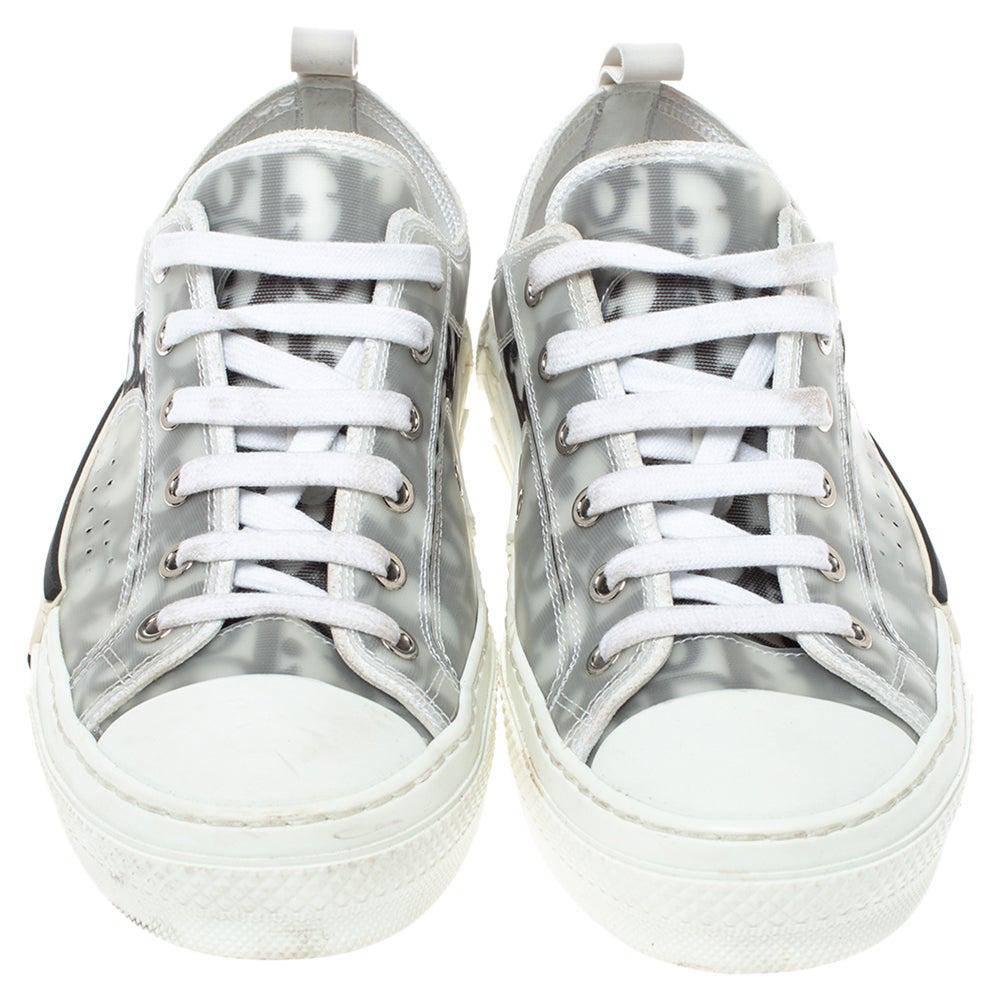 Dior White Oblique Mesh B23 Low Top Sneakers Size 38