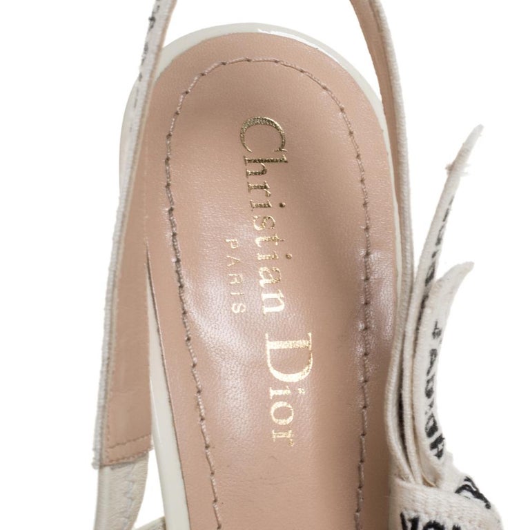 Dior White Patent Leather J'adior Slingback Pumps Size 39 at 1stDibs