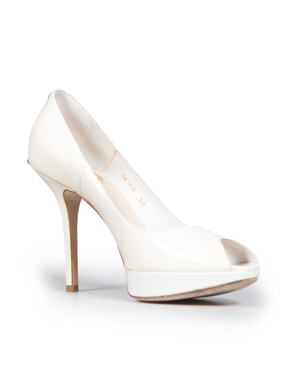 CONDITION is Good. Minor wear to heels is evident. Light signs of oxidation to overall material. Minor discolouration to the top line of right shoe. Minimal marks to the insoles of left shoe on this used Dior designer resale item. This item comes
