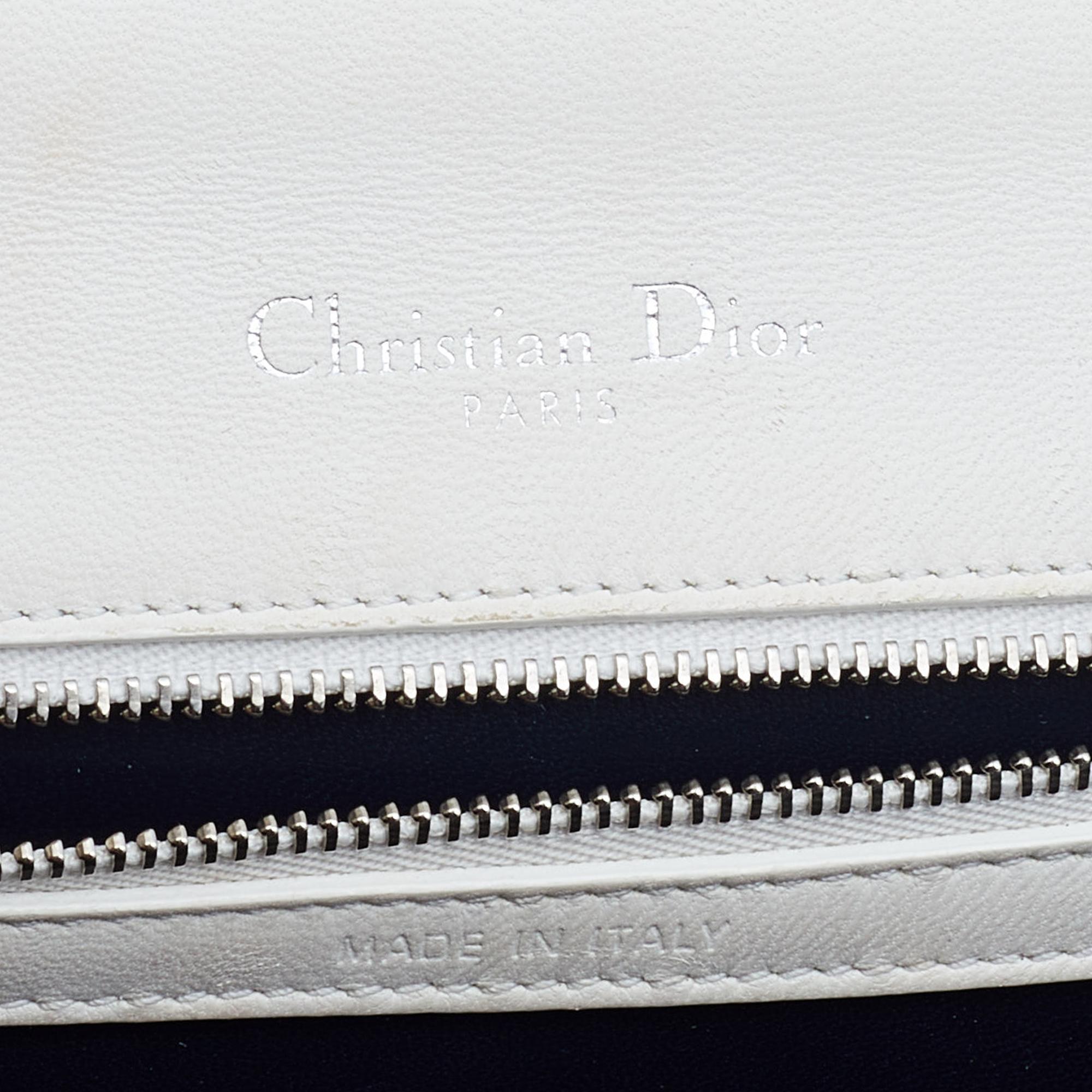 Dior White Patent Leather Small Diorama Flap Shoulder Bag 3