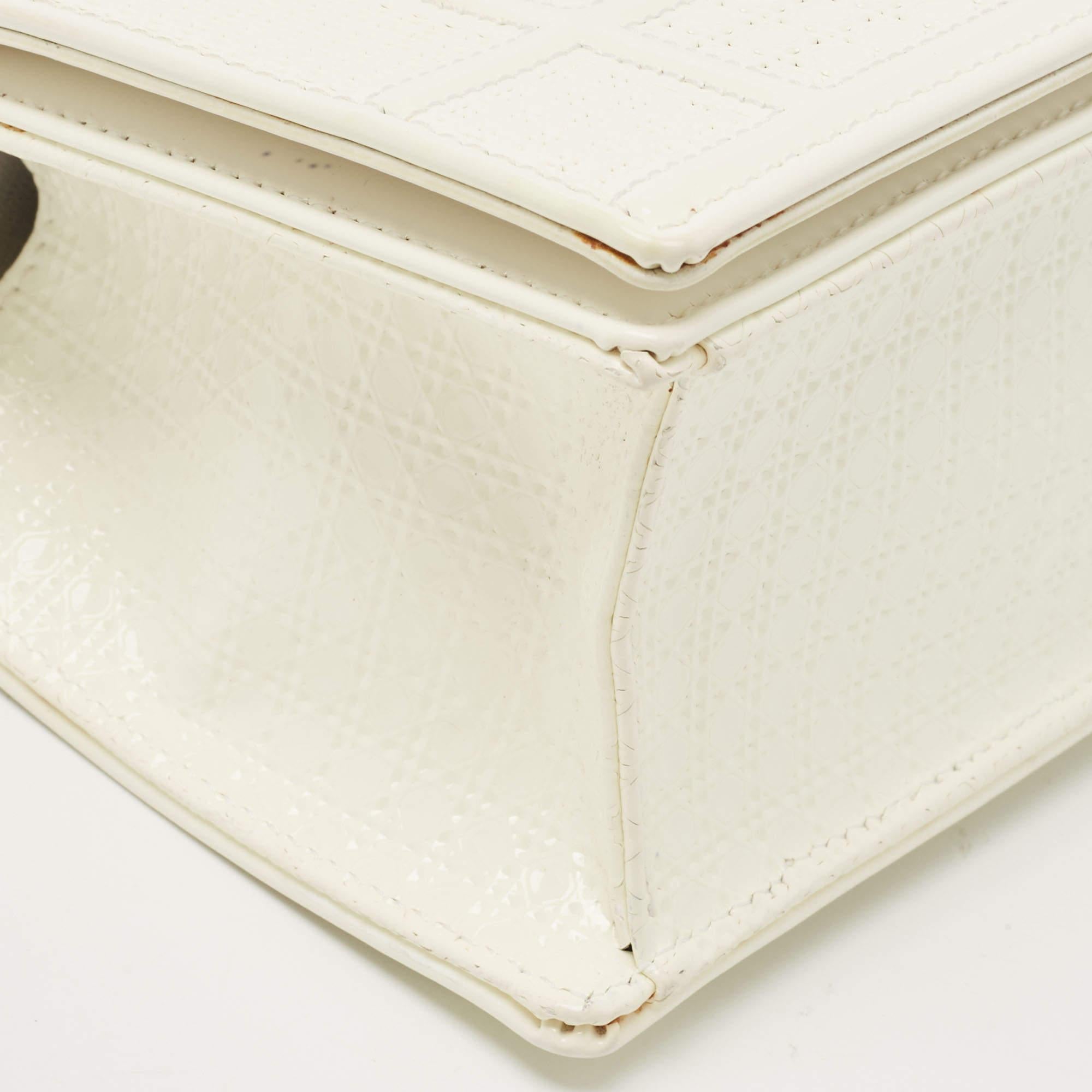 Dior White Patent Leather Small Diorama Shoulder Bag 11