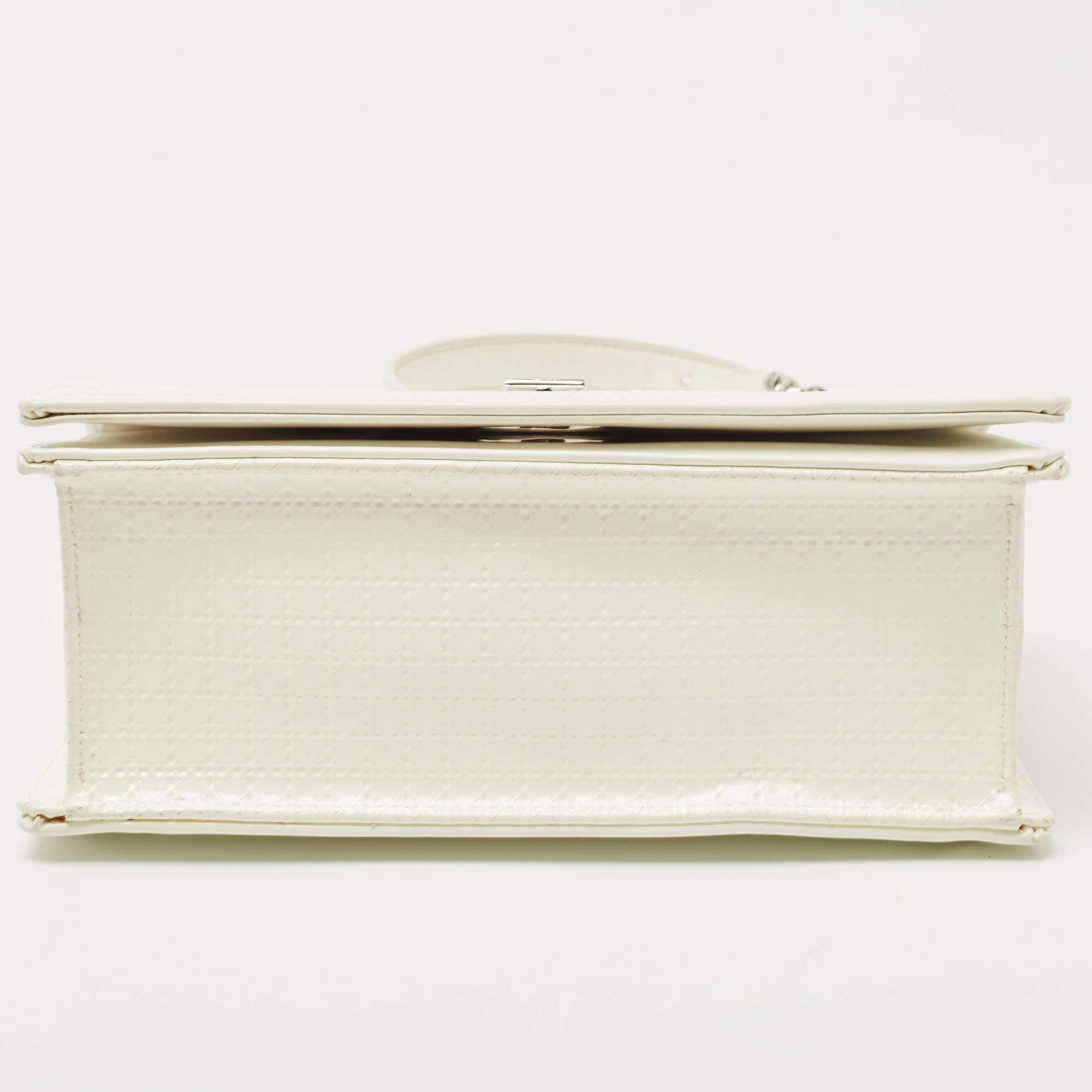 Dior White Patent Leather Small Diorama Shoulder Bag 1